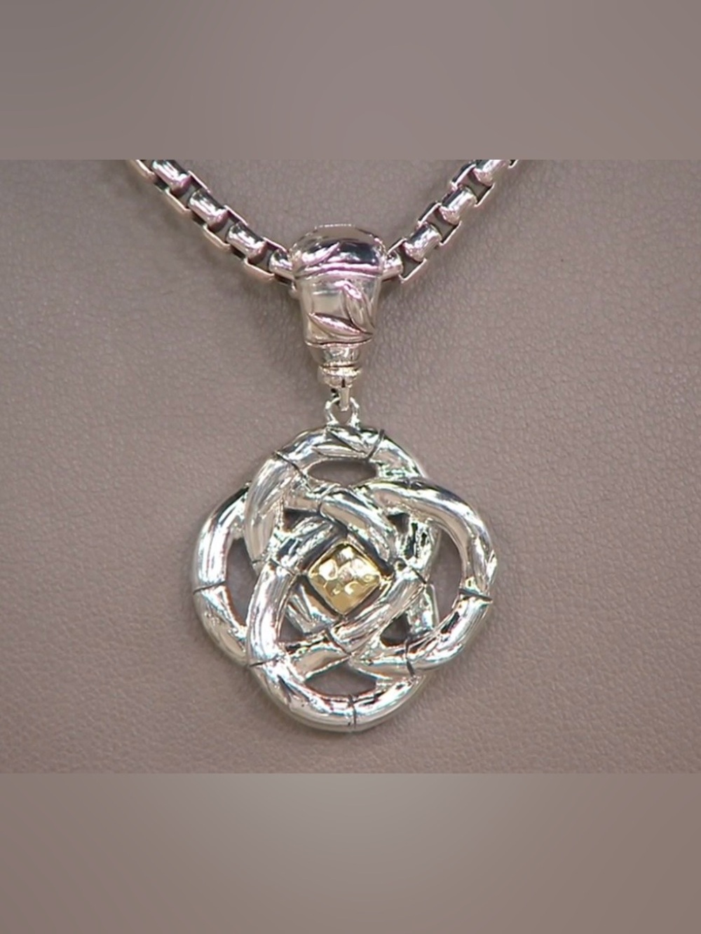 JAI Sterling Silver & 14K Gold Ikigai Bamboo Enhancer Pendant (NEW)